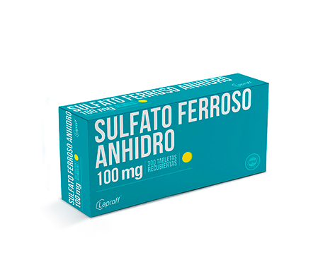 Sulfato Ferroso Anhidro Tabletas Recubiertas 100 Mg
